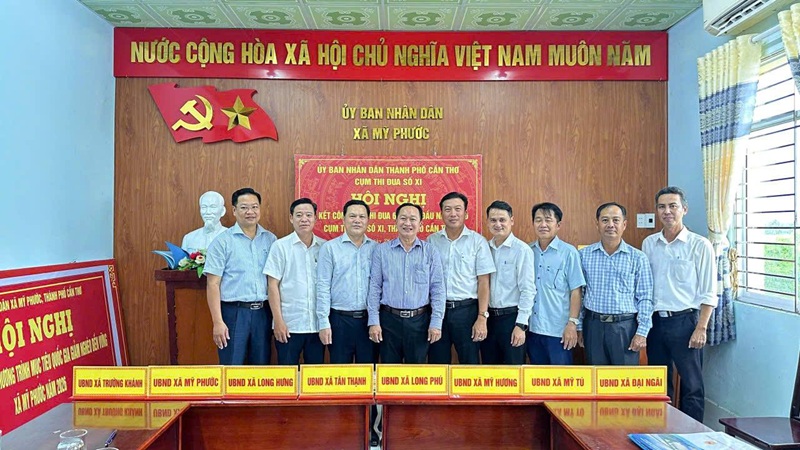 Hội nghị Sơ kết công tác thi đua 6 tháng đầu năm 2026 tại UBND xã Mỹ Phước (Nguồn: myphuoc.cantho.gov.vn)