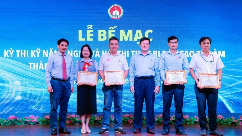 Sản phẩm của Trường Cao đẳng Công nghệ cao Đồng An xuất sắc đoạt giải Nhì hội thi. Ảnh: NTCC